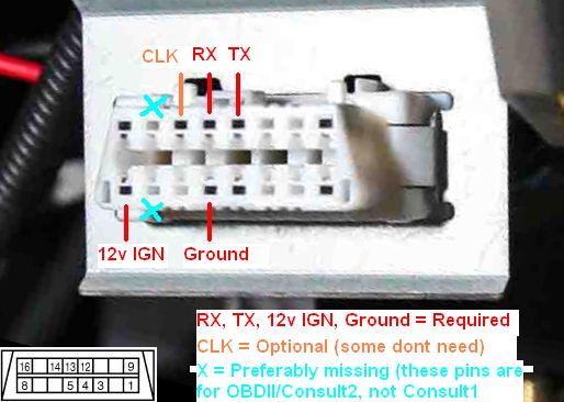 16-pin connector correspondence